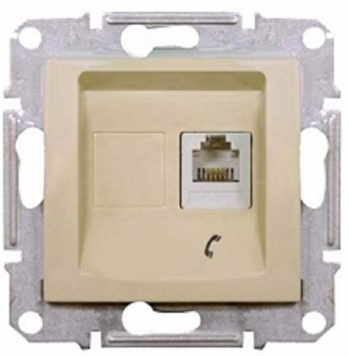 Розетка телефонная без рамки Schneider Electric Sedna 1-м. RJ11 бежевый картинка